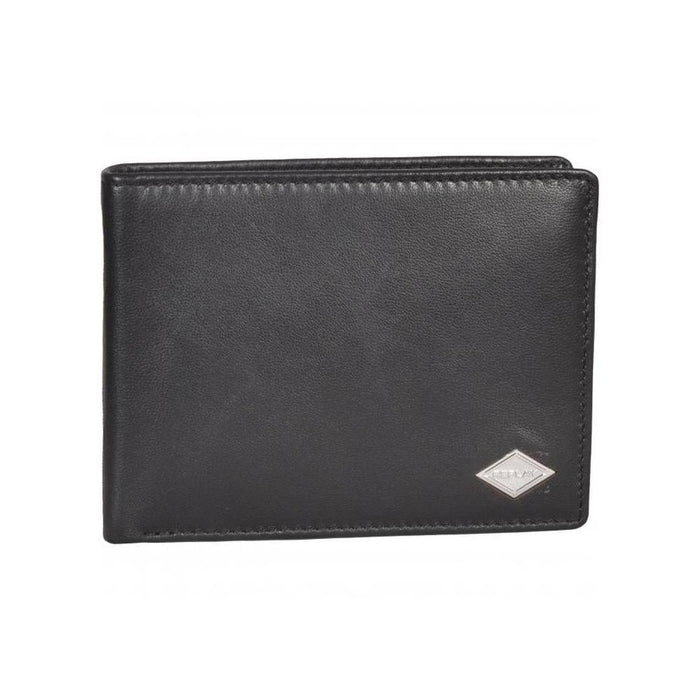 Premium Bi-Fold Coin-Pocket Leather Wallet, Black-Replay-UNDERU