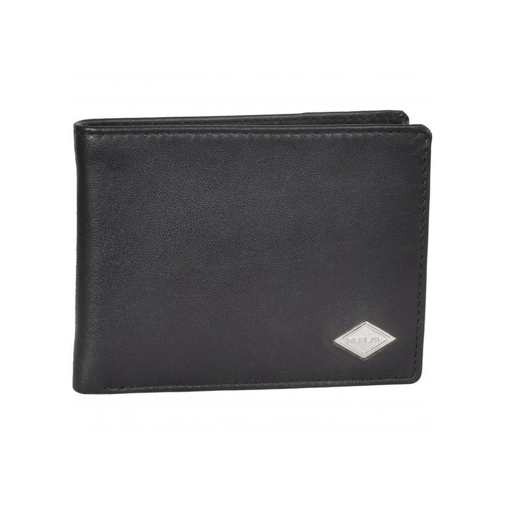 Premium Bi-Fold Leather Wallet, Black-Replay-UNDERU