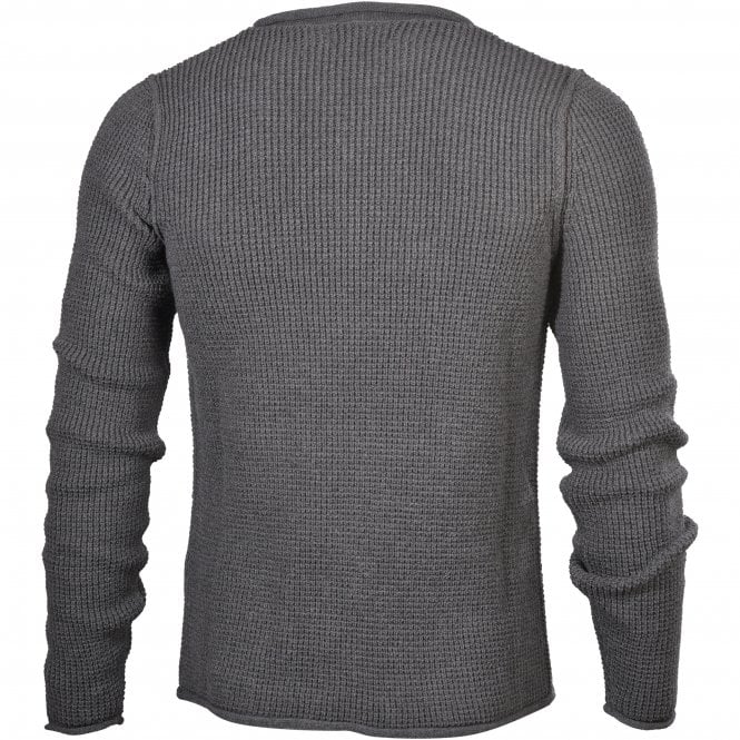 Replay Men's Hyperflex Heavy-Knit Crew-Neck Jumper, Grey Melange