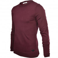 Hyperflex Cotton Crew-Neck Jumper, Burgundy-Replay-UNDERU