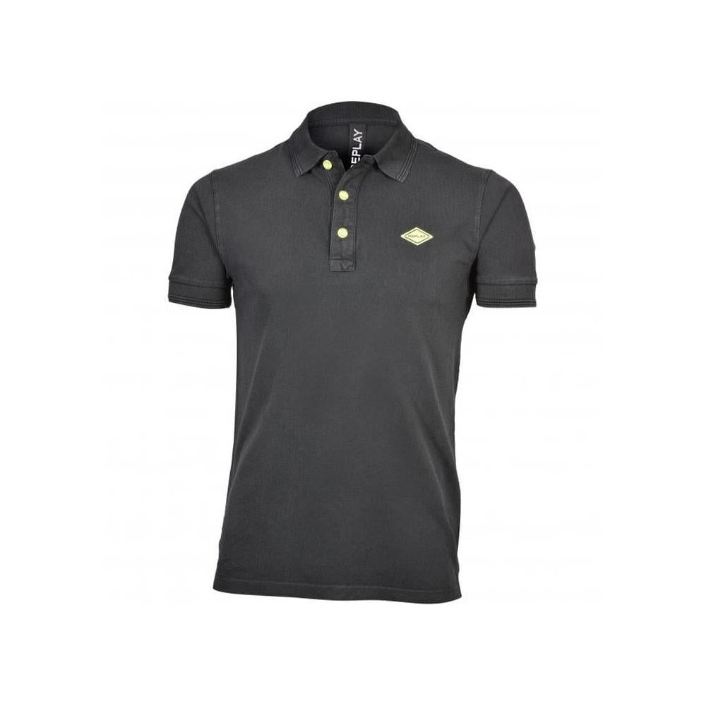 Pique Polo Shirt, Charcoal-Replay-UNDERU