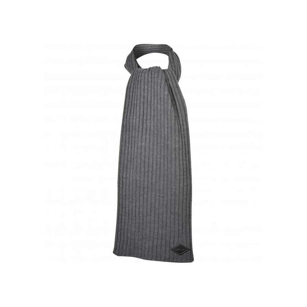 Ribbed Knit Scarf, Grey Melange-Replay-UNDERU