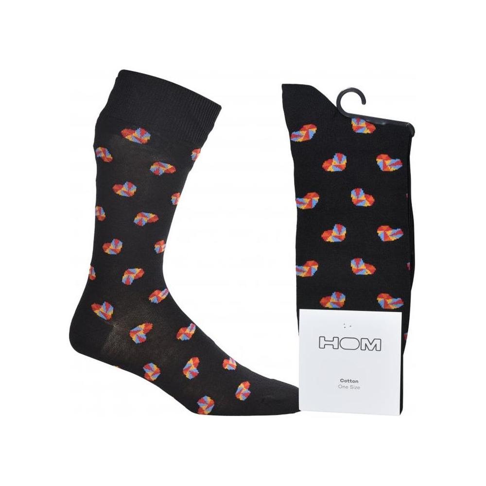 Romeo Hearts Print Socks, Black-HOM-UNDERU