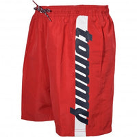 Tommy Block Logo Boys Swim Shorts, Red-Tommy Hilfiger-UNDERU
