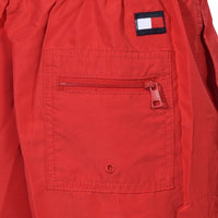 Tommy Block Logo Boys Swim Shorts, Red-Tommy Hilfiger-UNDERU