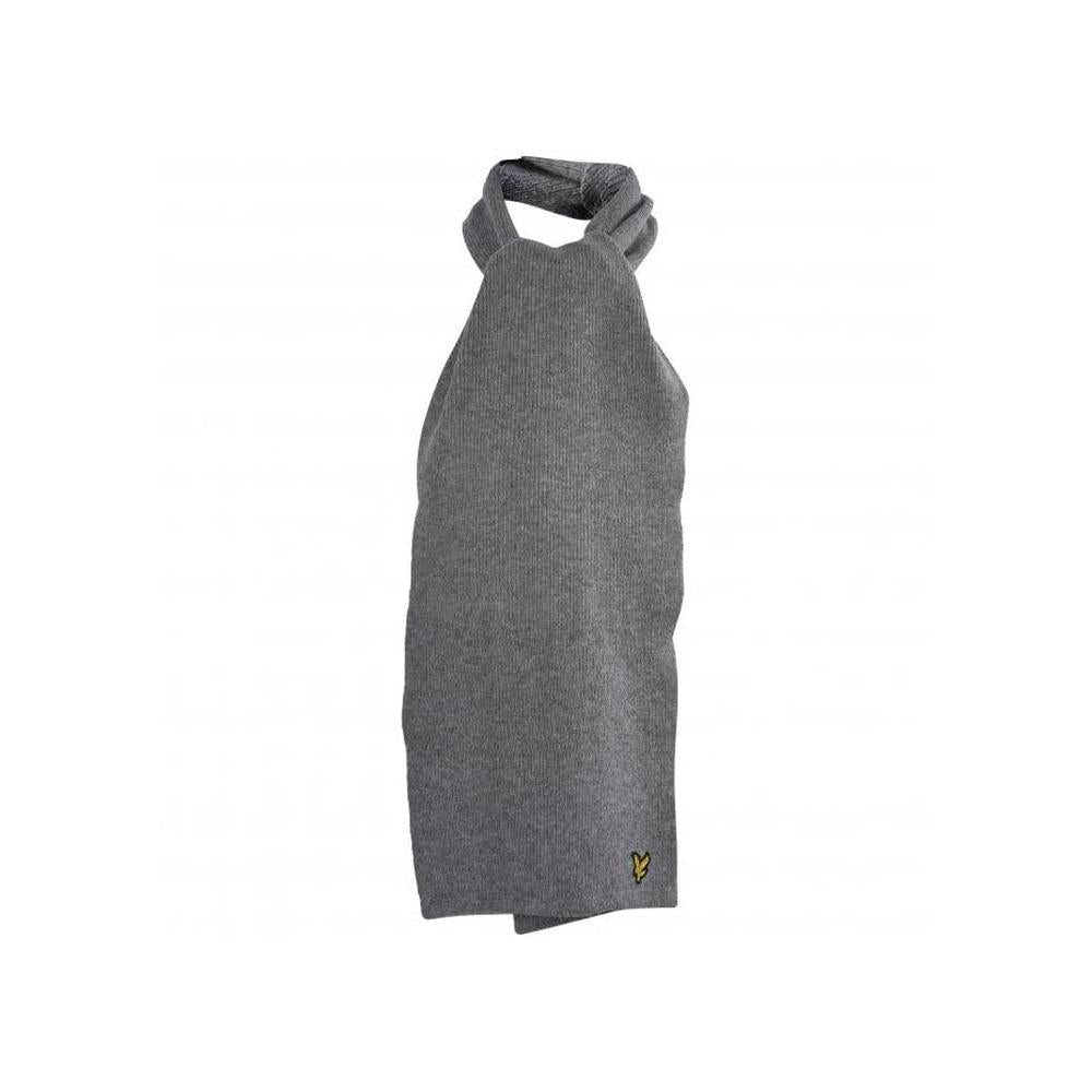Lambswool Racked Rib Scarf, Grey-Lyle & Scott-UNDERU