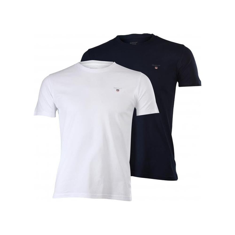 2-Pack Boys Crew Neck T-Shirts, Navy/White-GANT-UNDERU