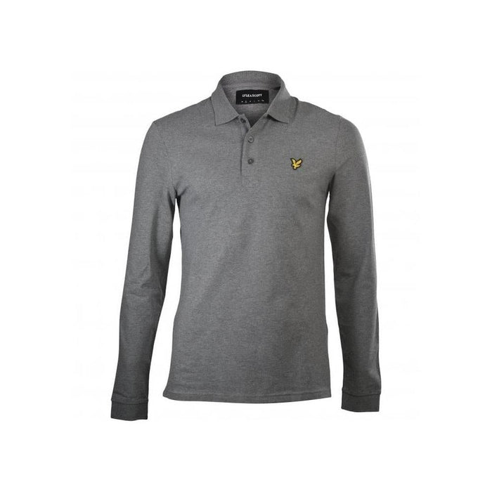 Classic Long-Sleeve Pique Polo Shirt, Grey Marl-Lyle & Scott-UNDERU