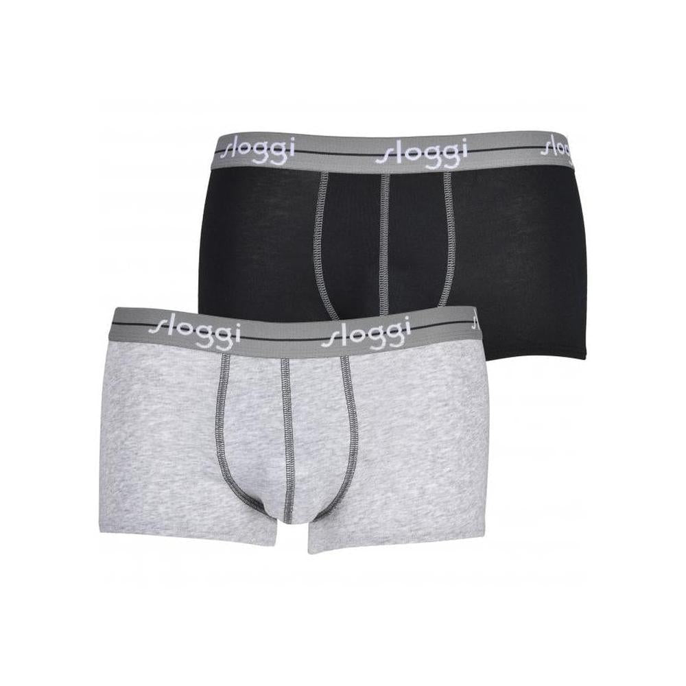 2-Pack Start Hipster Boxer Trunks, Grey/Black-Sloggi-UNDERU