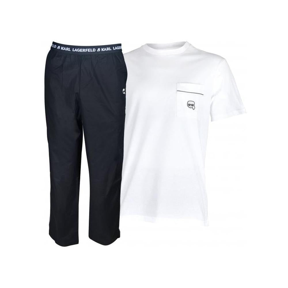 Ikonik Organic Cotton Lounge Set, White/Black-Karl Lagerfeld-UNDERU