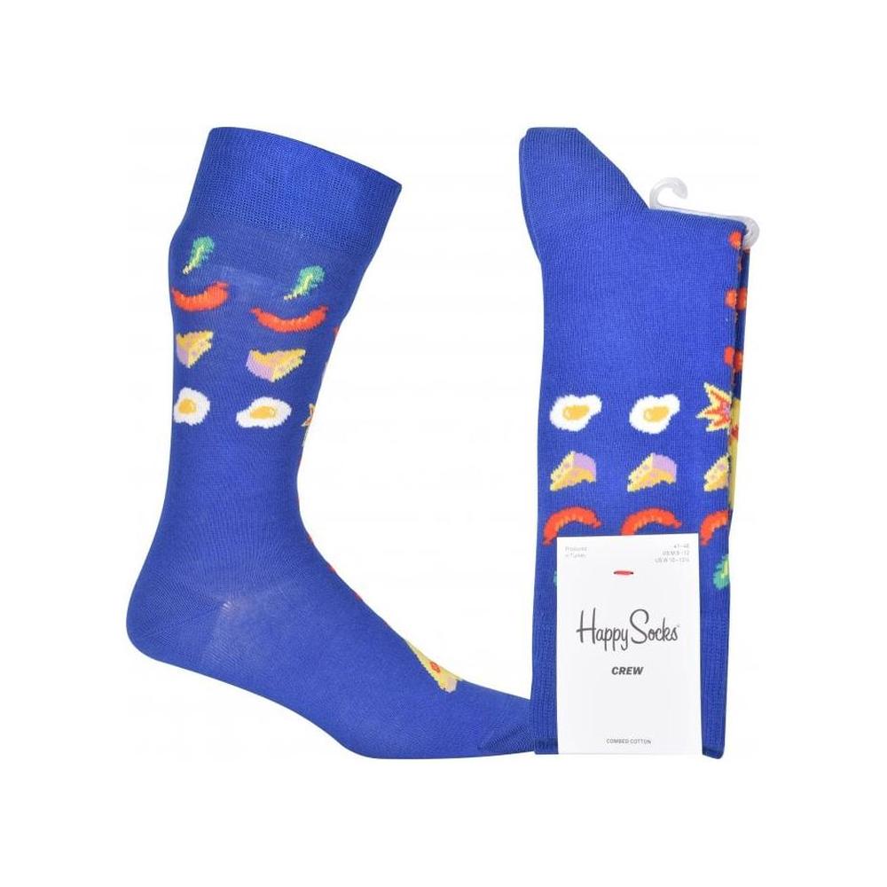 Pizza Invaders Socks, Blue-Happy Socks-UNDERU