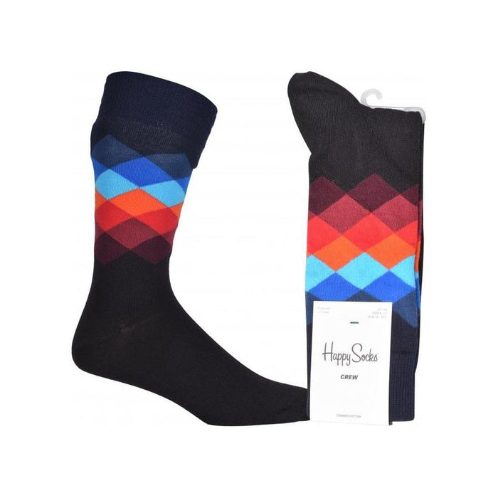 Faded Diamond Socks, Navy with red/blue-Happy Socks-UNDERU
