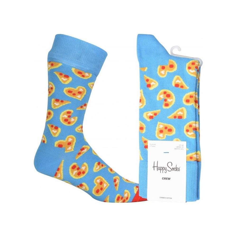 Pizza Love Socks, Blue-Happy Socks-UNDERU