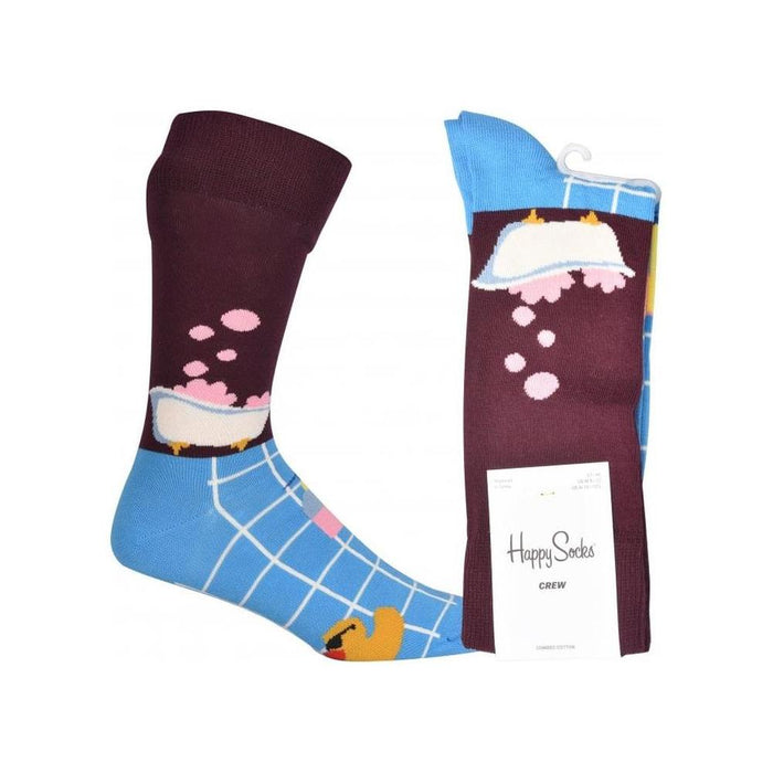 Me Time Socks, Burgundy/Blue-Happy Socks-UNDERU