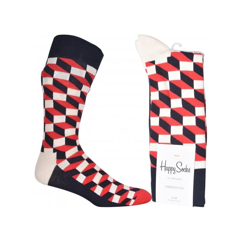 Filled Optic Socks, Navy/Red/White-Happy Socks-UNDERU