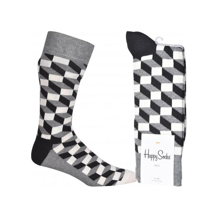 Filled Optic Socks, Black & White-Happy Socks-UNDERU