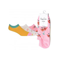 3-Pack Cherry Mates Trainer Socks, Pink/White/Yellow-Happy Socks-UNDERU