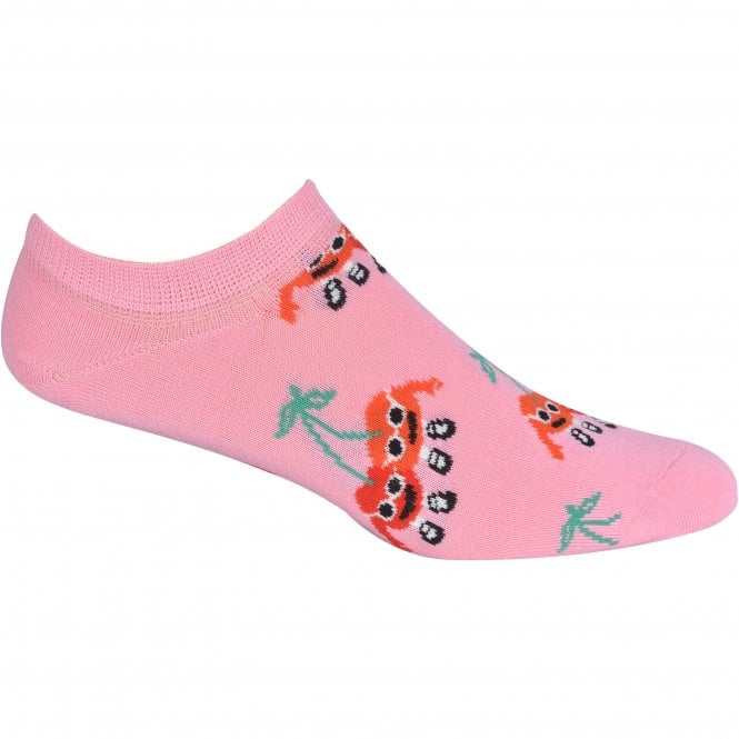 3-Pack Cherry Mates Trainer Socks, Pink/White/Yellow-Happy Socks-UNDERU