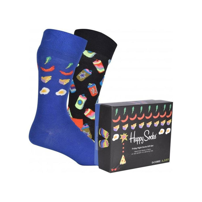 2-Pack Friday Night Socks Gift Box, Black/Blue-Happy Socks-UNDERU