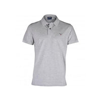 Solid Pique Polo Shirt, Grey Melange-GANT-UNDERU