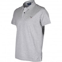 Solid Pique Polo Shirt, Grey Melange-GANT-UNDERU