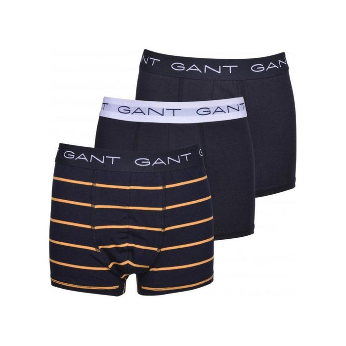 3-Pack Stripe & Solid Boys Boxer Trunks, Navy-GANT-UNDERU