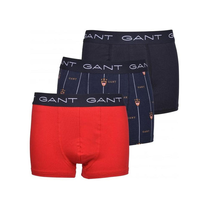 3-Pack Banner Shield Logo Boys Boxer Trunks, Navy/red-GANT-UNDERU