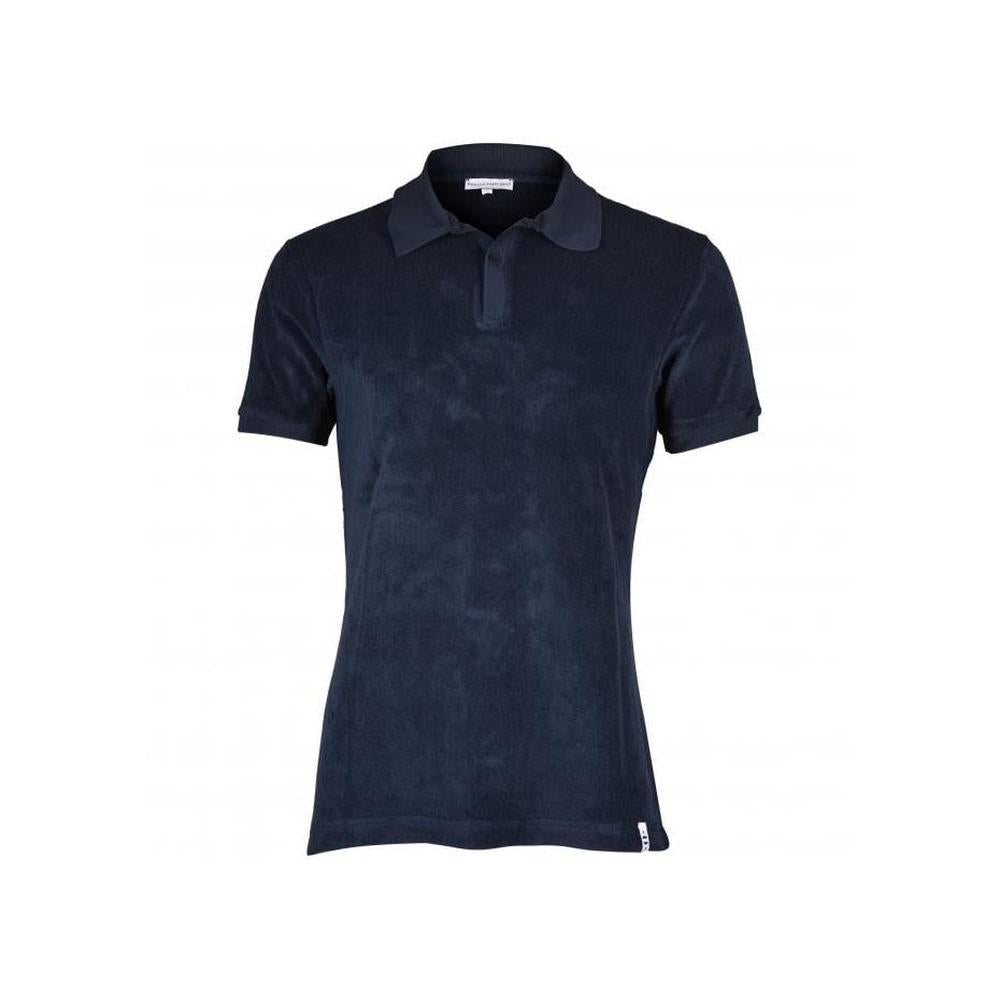 Cotton Terry Summer Polo Shirt, Navy-Panos Emporio-UNDERU