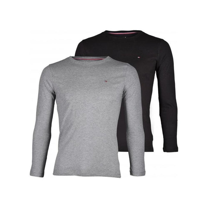 2-Pack Organic Cotton Long-Sleeve Boys T-Shirts, Grey/Black-Tommy Hilfiger-UNDERU