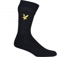 3-Pack Big Eagle Logo Sports Socks, Black/White/Grey-Lyle & Scott-UNDERU