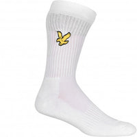 3-Pack Big Eagle Logo Sports Socks, Black/White/Grey-Lyle & Scott-UNDERU