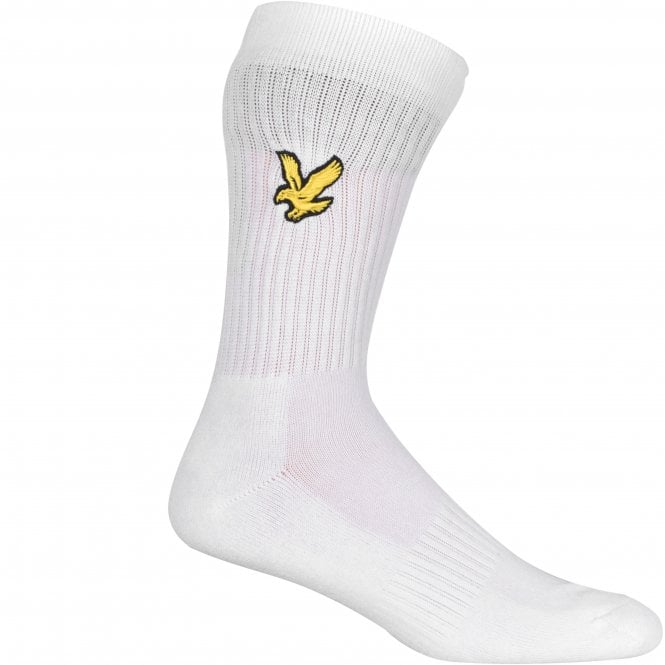 3-Pack Big Eagle Logo Sports Socks, Black/White/Grey-Lyle & Scott-UNDERU