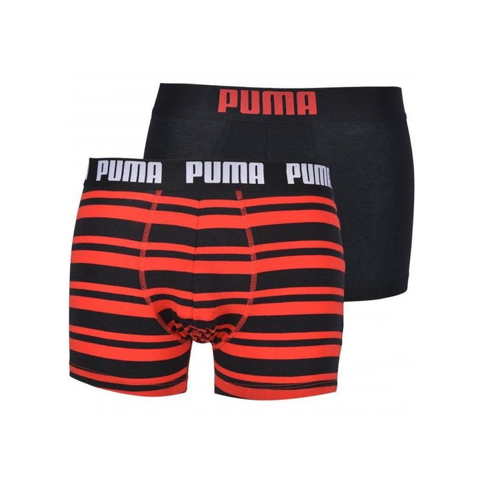 Puma-2-Pack Heritage Stripe Boxer Briefs, Red/Black-UNDERU