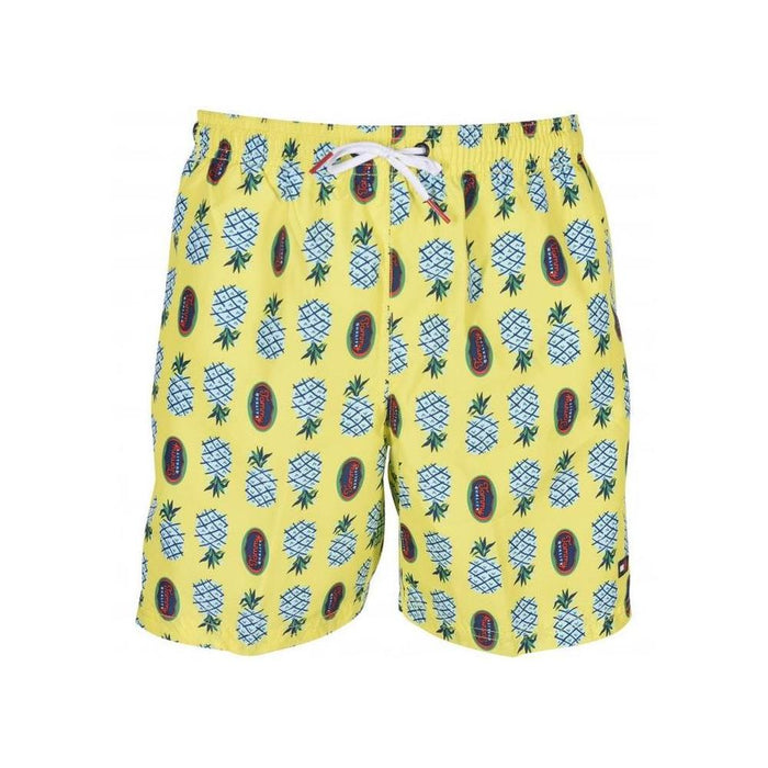 Pineapples Print Boys Swim Shorts, Yellow-Tommy Hilfiger-UNDERU