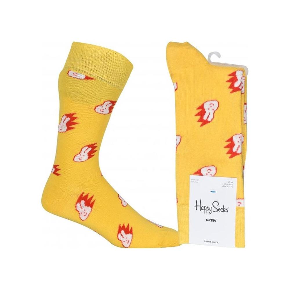 Flaming Bunny Socks, Yellow-Happy Socks-UNDERU