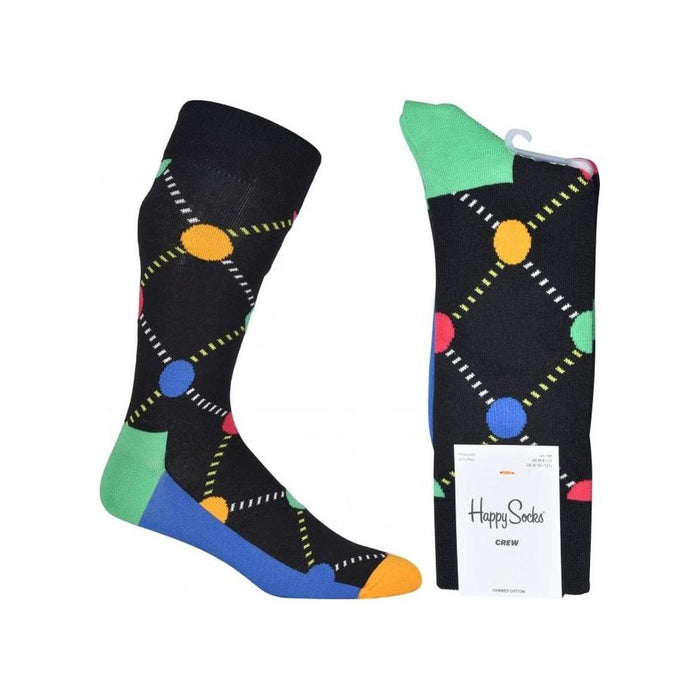 Argyle Dot Socks, Black/multi-Happy Socks-UNDERU