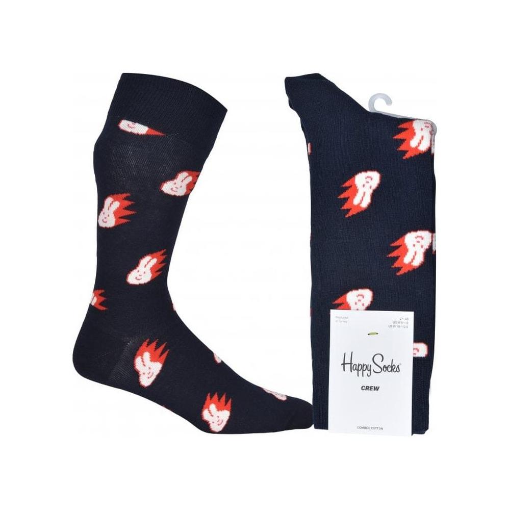 Flaming Bunny Socks, Dark Blue-Happy Socks-UNDERU