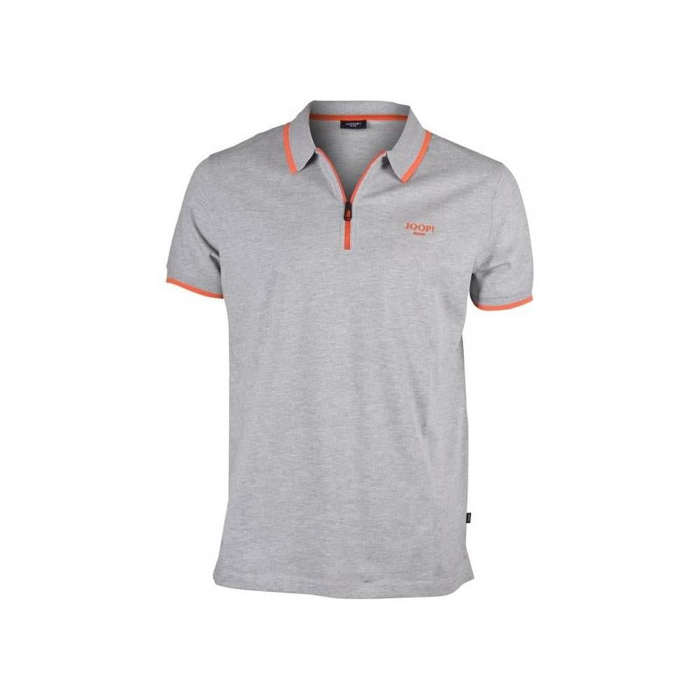 Jeans Qtr Zip Contrast Pique Polo Shirt, Grey Melange / orange-Joop!-UNDERU