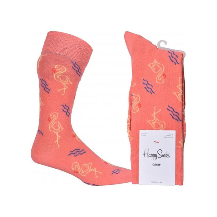 Glowing Flamingo Socks, Salmon Pink-Happy Socks-UNDERU