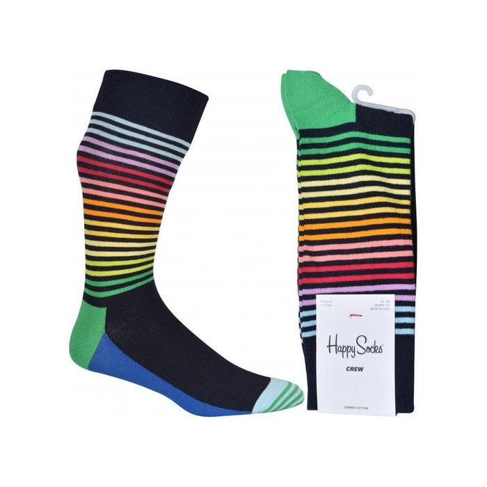 Half Stripe Socks, Navy/multi-Happy Socks-UNDERU