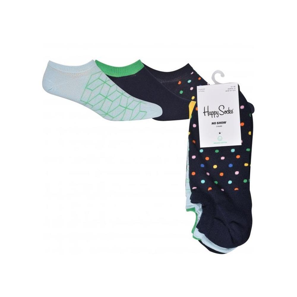 3-Pack Dot Lover No-Show Trainer Socks, Navy/blue-Happy Socks-UNDERU