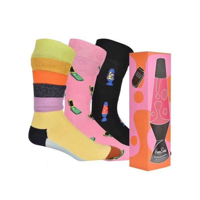 3-Pack Throwback Socks, Pink/Black/multi-Happy Socks-UNDERU