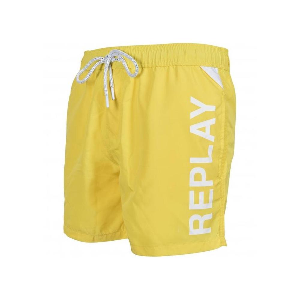 Side Logo Swim Shorts, Bright Yellow-Replay-UNDERU