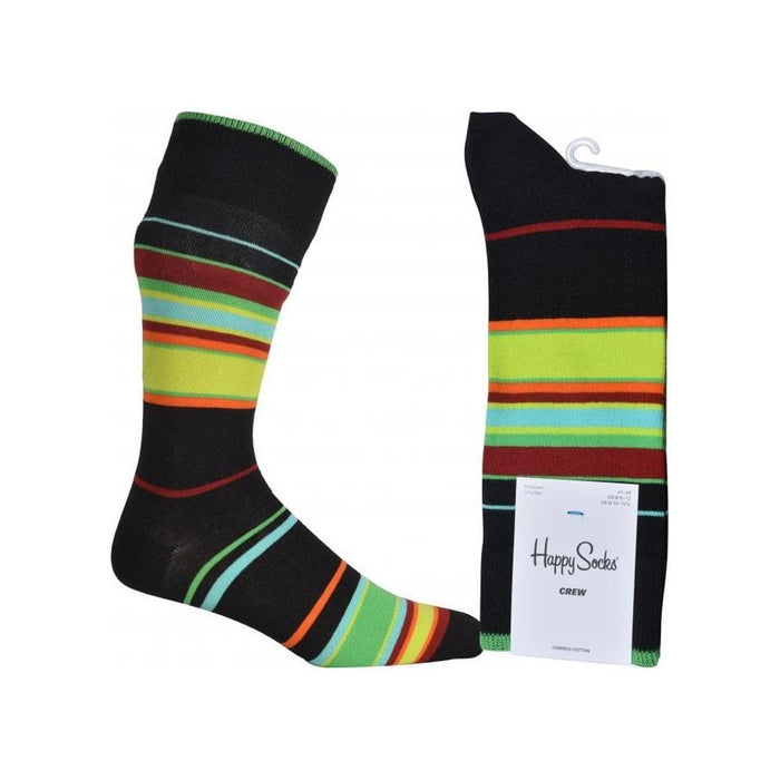 Magnetic Field Striped Socks, Black/multi-Happy Socks-UNDERU
