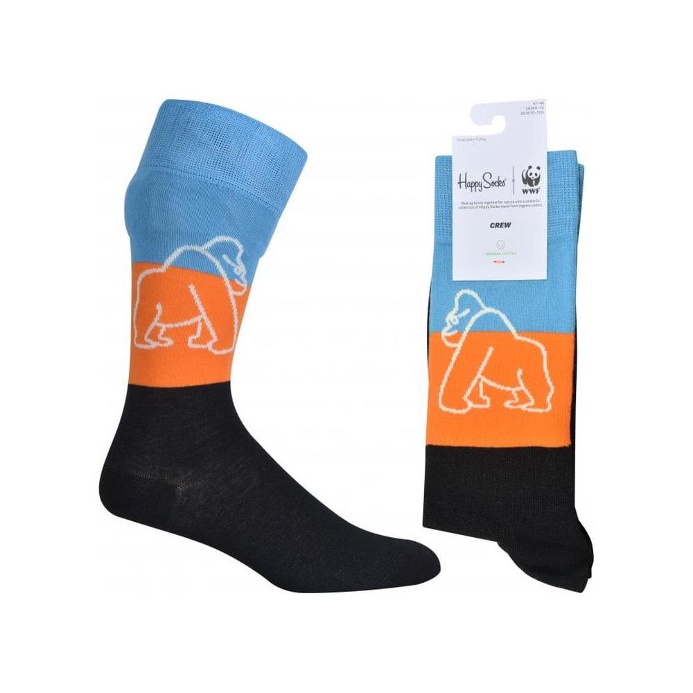 Mountain Gorillas WWF Socks, Black/Orange/Blue-Happy Socks-UNDERU