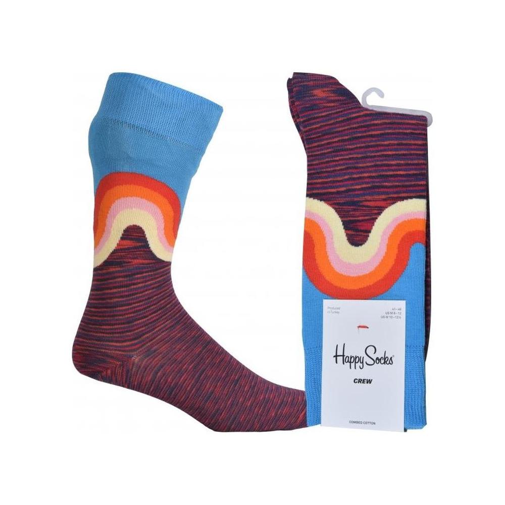Jumbo Wave Socks, Burgundy/blue-Happy Socks-UNDERU
