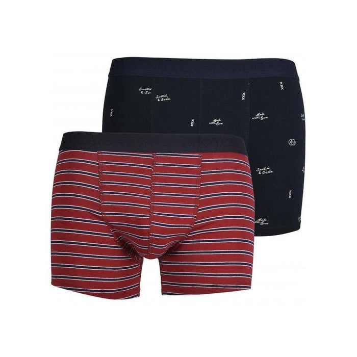 2-Pack Graffiti Print and Stripe Boxer Briefs, Burgundy/Black-Scotch & Soda-UNDERU