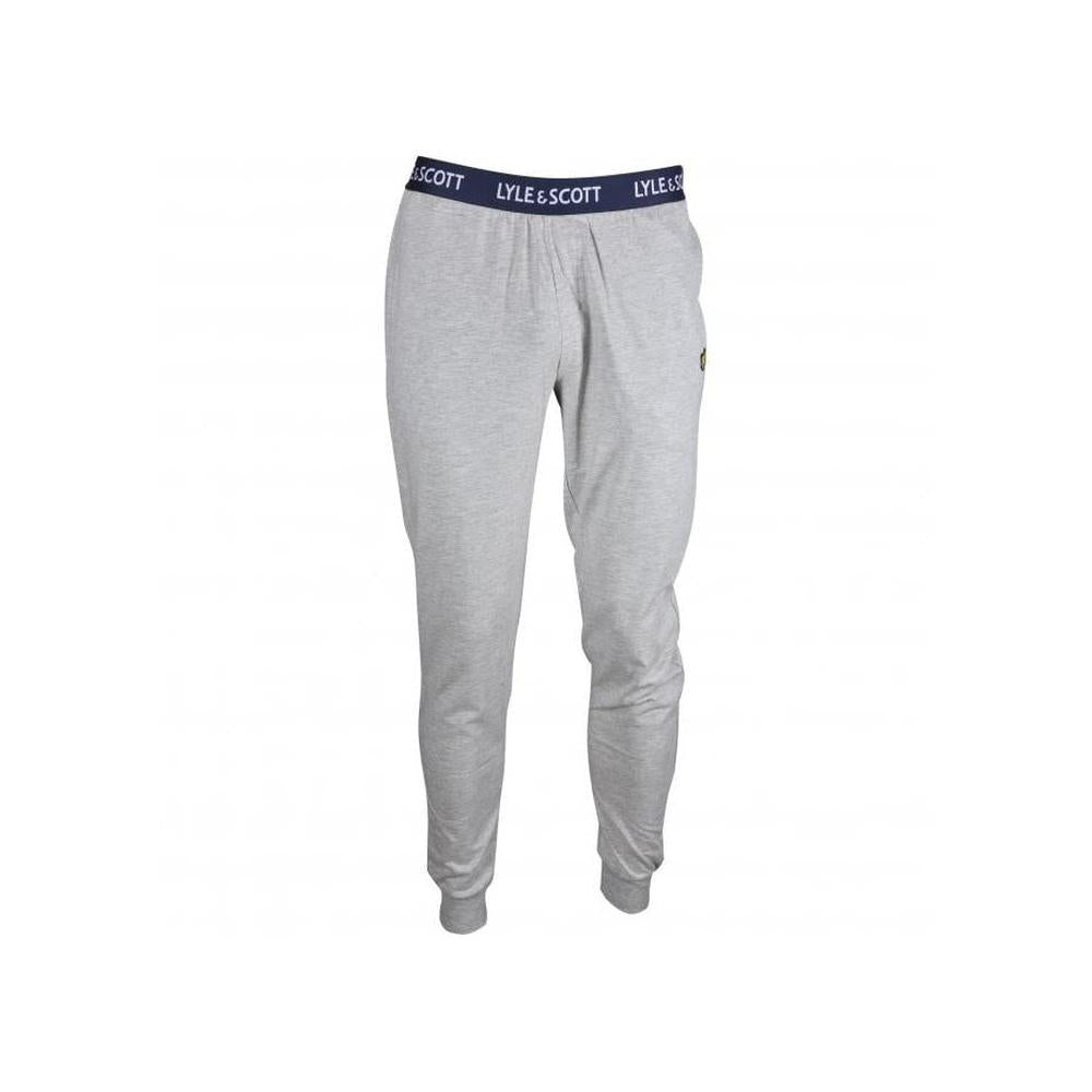 Single Jersey Cuffed Loungewear Jogging Bottoms, Light Grey Marl-Lyle & Scott-UNDERU