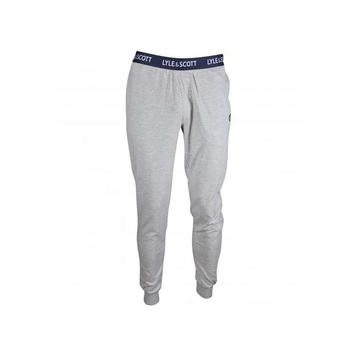 Single Jersey Cuffed Loungewear Jogging Bottoms, Light Grey Marl-Lyle & Scott-UNDERU