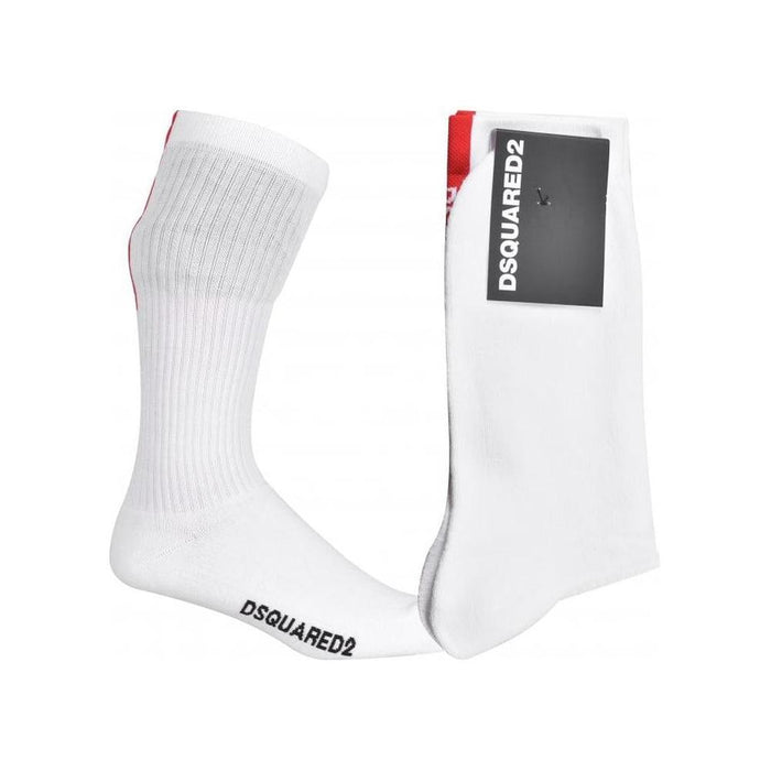 Vertical Logo Stripe Sports Socks, White/red-DSquared2-UNDERU
